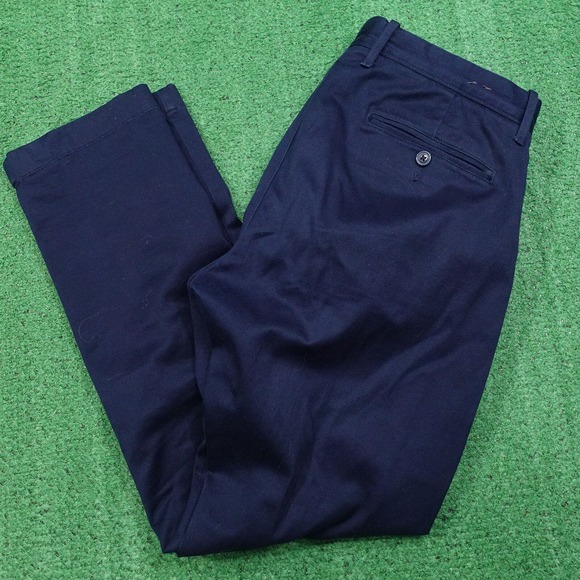 J CREW STRETCH NAVY BLUE FLAT FRONT CHINO PANTS MENS SIZE 32X30 - Picture 1 of 11